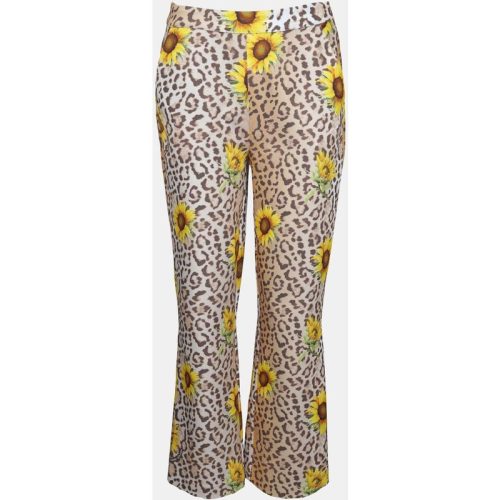 Mucho Gusto Broek lesbos luipaardprint met zonnebloemen