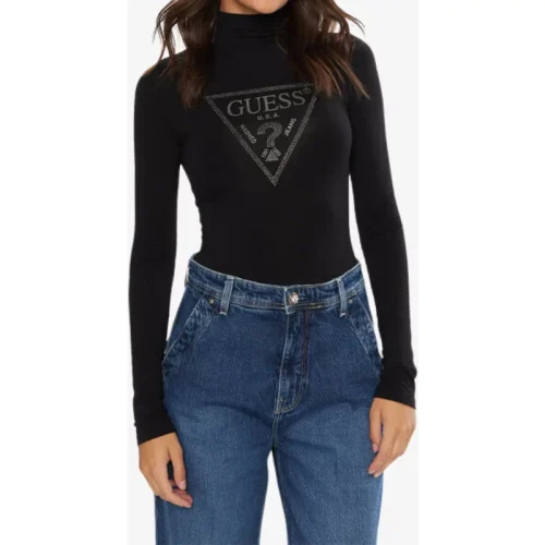 Guess Dames strakke longsleeves ls evelyn logo body