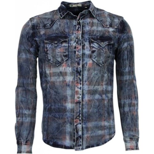 Enos Denim slim fit lange mouwen