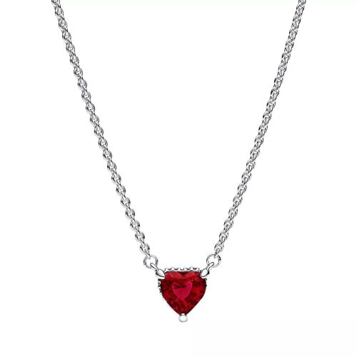 Pandora Kettingen – Heart sterling silver collier with cherries jubile in red