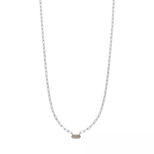 Leaf Kettingen – Necklace Cube grey agate, silver rhodium plate in gray