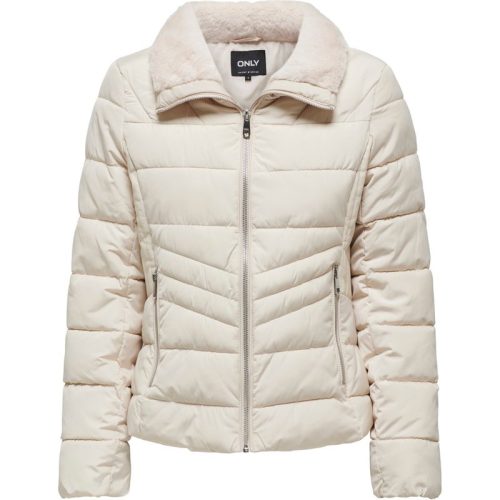 Only Onlhelen short puffer jacket otw beige