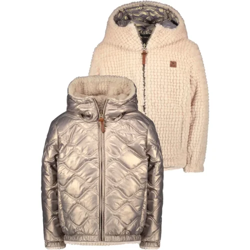 Like Flo Meisjes winterjas reversibel met capuchon aimee mud