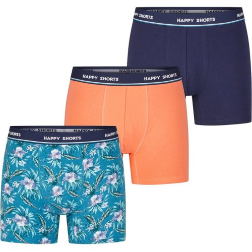 Happy Shorts Heren boxershorts trunks 3-pack blauw/groen/oranje