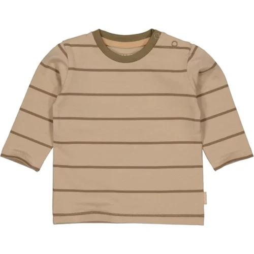 Quapi Newborn baby jongens shirt carel aop brown soft stripes