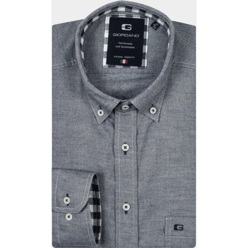 Giordano Casual hemd lange mouw Blauw Brando, LS Button Down Two-T 427004/60