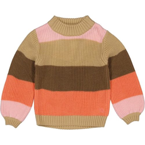 Quapi Meisjes sweater amelie aop coral fushion stripe