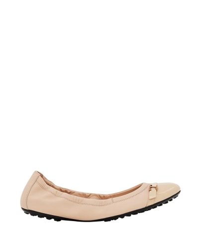 Tod’s Loafers – Ballerina Leather Flat in beige