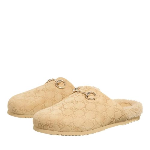 Gucci Slippers & Mules – GG Suede Mules in beige