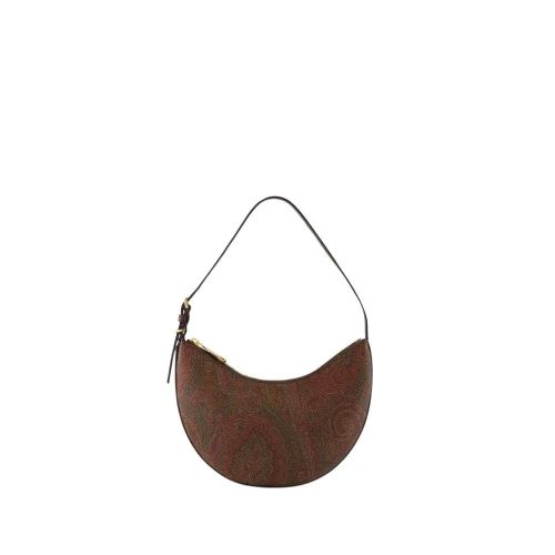 Etro Shoppers – Arnique Shoulder Bag – Leather – Brown in bruin