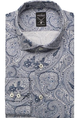 van Laack Meisterwerk Tailor Fit Overhemd Marine, Paisley