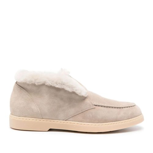 Doucal’s Loafers – Shearling Suede Loafers in beige