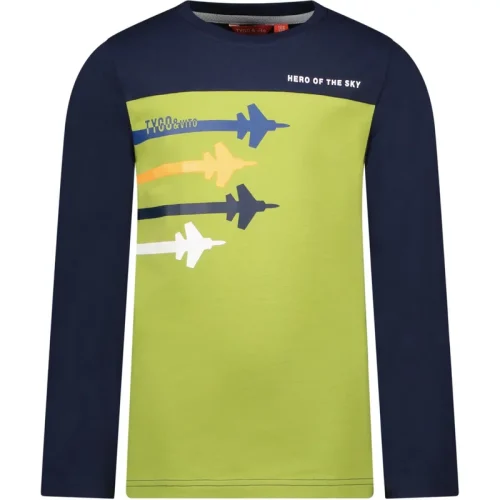 TYGO & vito Jongens shirt airplanes navy