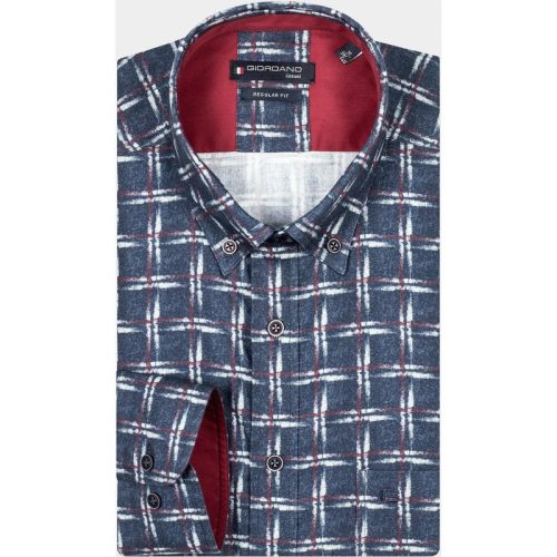 Giordano Casual hemd lange mouw Paars Ivy, LS Button Down Printed 427310/40