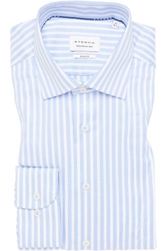 ETERNA Slim Fit Overhemd middenblauw, Gestreept