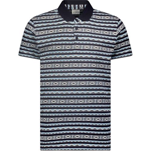 No Excess Polo korte mouw jacquard night multicolour