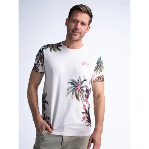 Petrol Industries Men t-shirt met botanische print