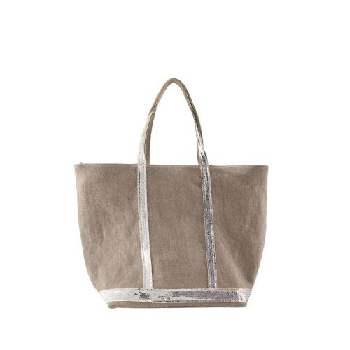 Vanessa Bruno Totes & shoppers – Cabas L Shopper Bag – Linen – Grey in bruin