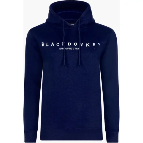 Black Donkey Athena hoodie i navy/white