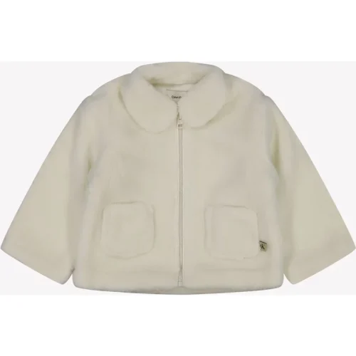 Calvin Klein Baby faux fur jas offwhite