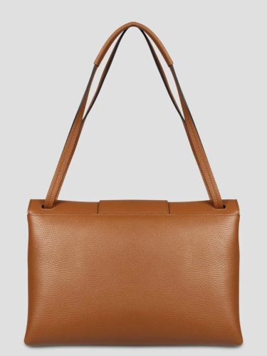 Hogan Shoppers – Embossed Logo Shoulder Bag in bruin