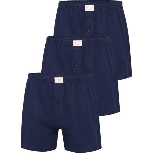 Phil & Co Wijde boxershorts jersey stretch effen navy 3-pack-sub