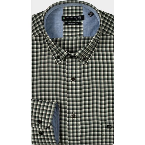 Giordano Casual hemd lange mouw Groen Ivy, LS Button Down Colourful 427300/70