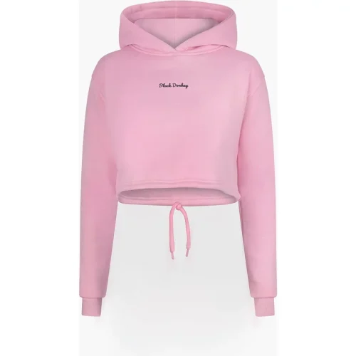 Black Donkey Daily crop hoodie i pink