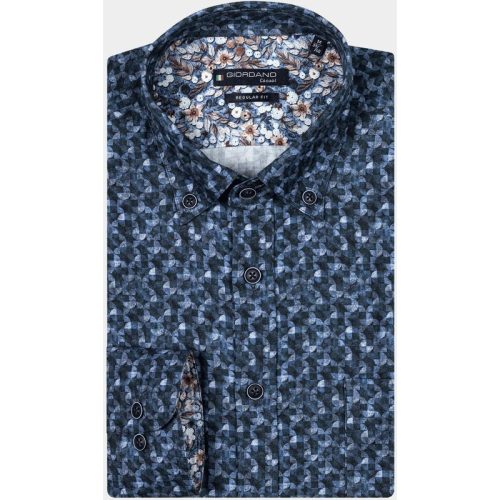 Giordano Casual hemd lange mouw Blauw Ivy, LS Button Down Autumn Pr 427039/60