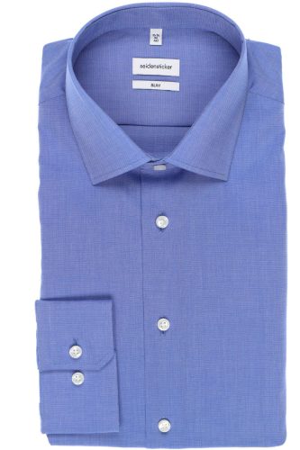 Seidensticker Slim Fit Overhemd blauw, Effen