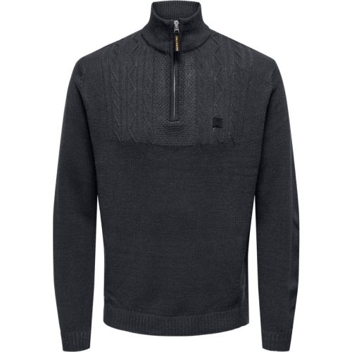 Only & Sons Onsrhett reg 7 half zip knit cs navy