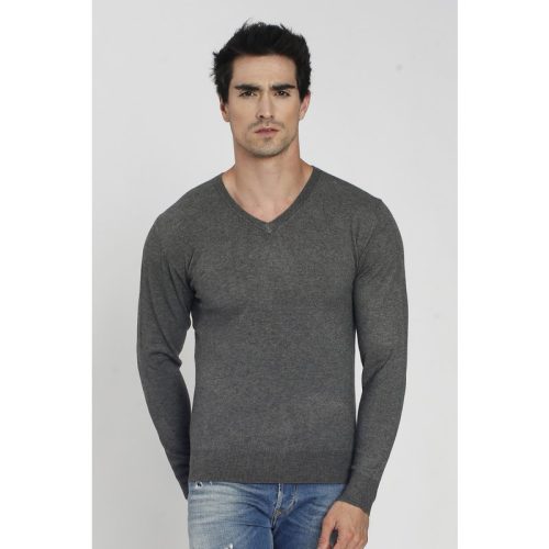 William de Faye Trui met v-neck donkergrijs