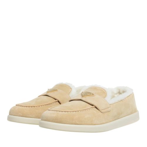 Prada Slippers & Mules – Mocassini Velvet Slipper in beige