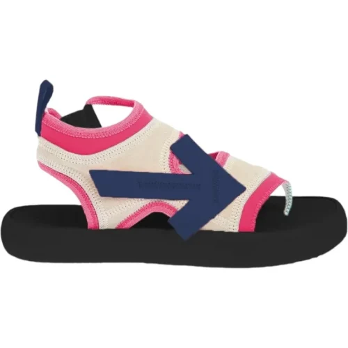 Off White Fuchsia neoprene suede sandalen