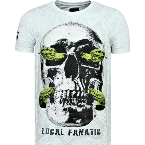 Local Fanatic Skull snake strakke t-shirt