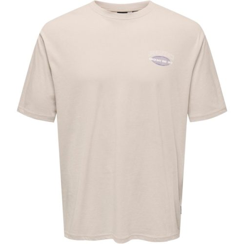 Only & Sons Onskeane rlx ss print tee noos beige