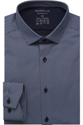 Marvelis Modern Fit Overhemd blauw, Motief