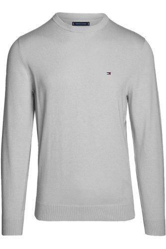 Tommy Hilfiger Regular Fit Trui ronde halslichtgrijs, Effen