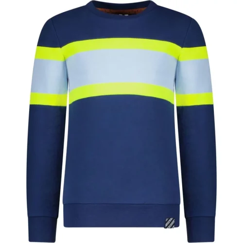 B.Nosy Jongens sweater met horizontale colorblock stripe lake