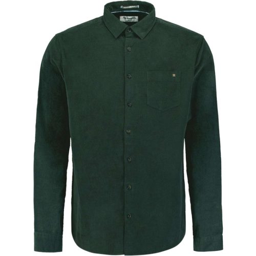 No Excess Shirt corduroy solid dark green