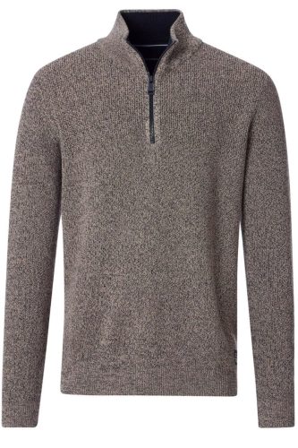 Casa Moda Casual Fit Half-Zip Sweater beige, Effen