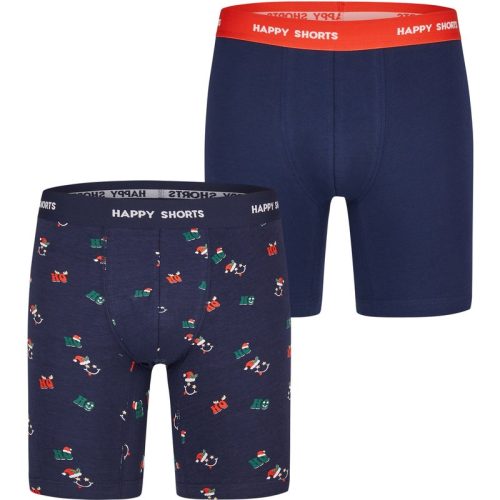 Happy Shorts Kerst boxershorts heren met lange pijpen boxer briefs 2-pack