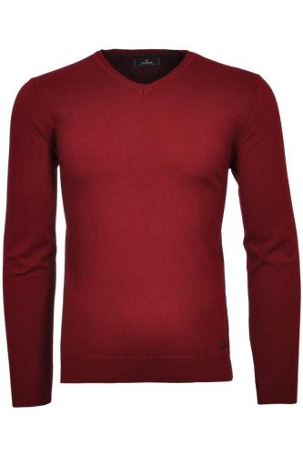 RAGMAN Modern Fit Trui ronde halsdonkerrood, Effen