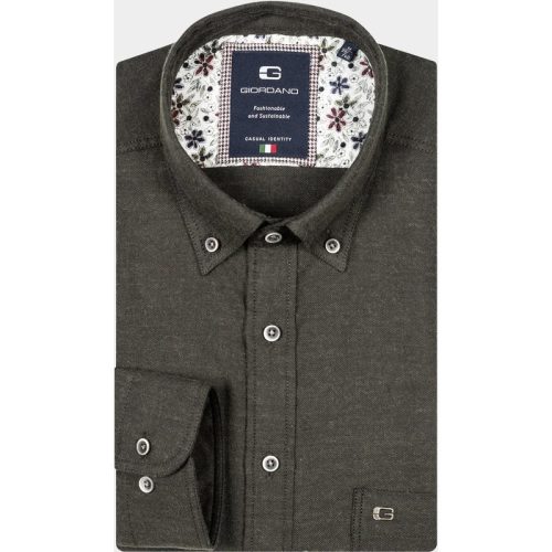 Giordano Casual hemd lange mouw Groen Brando, LS Button Down Two-T 427001/70