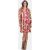 Mucho Gusto Viscose jurk san rafael met degradee oranje fuchsia print en leopard print