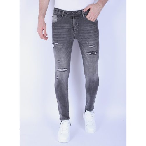 Local Fanatic Stonewashed slimfit jeans met stretch