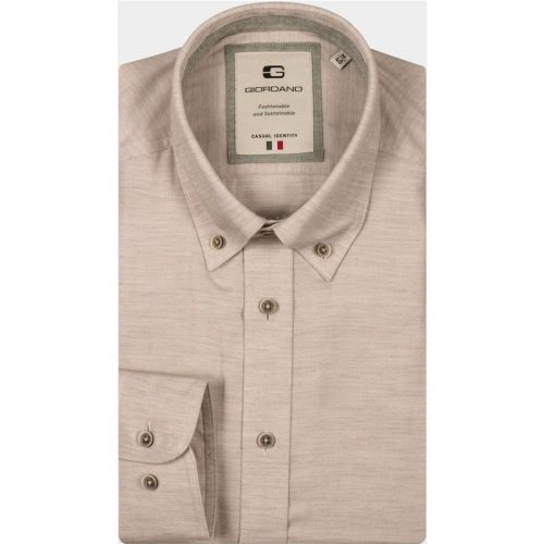 Giordano Casual hemd lange mouw Wit Loreto, LS Cutaway Melange H 427834/81