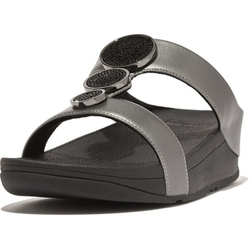 FitFlop Halo bead-circle metallic h-bar slides