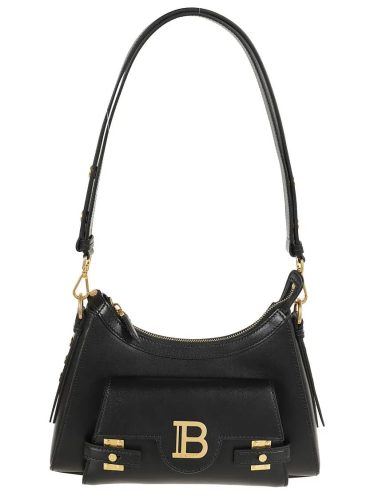 Balmain Shoppers – B-Buzz Hobo-Calfskin in zwart