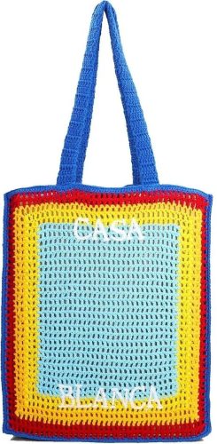 Casablanca Crossbody bags – Casablanca Logo Cotton Crochet Tote Bag in blauw